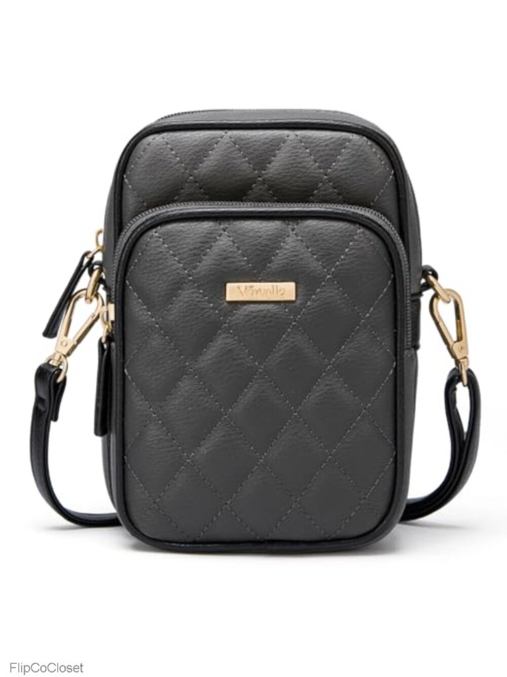 Vegan Leather Crossbody Phone Bag Quilted Small Purse